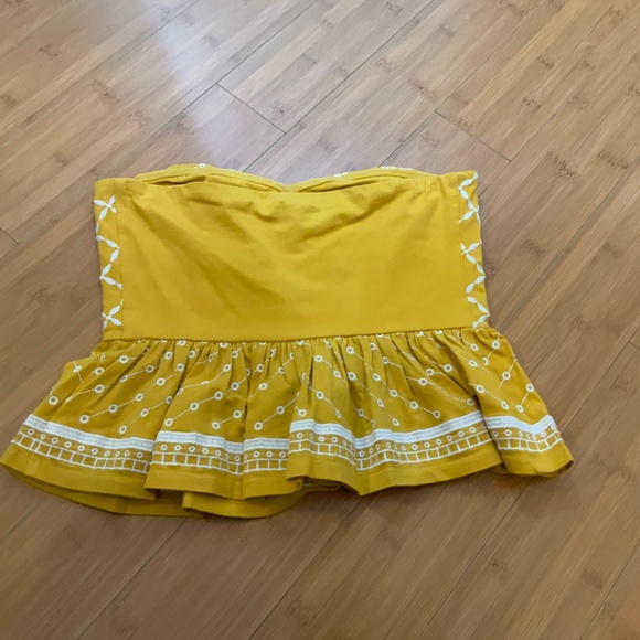 Express Embroidered Peplum Tube Top - Picture 2 of 4